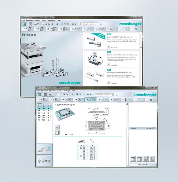 The software eases configuration of the company’s clamping system. (Source: Meusburger)