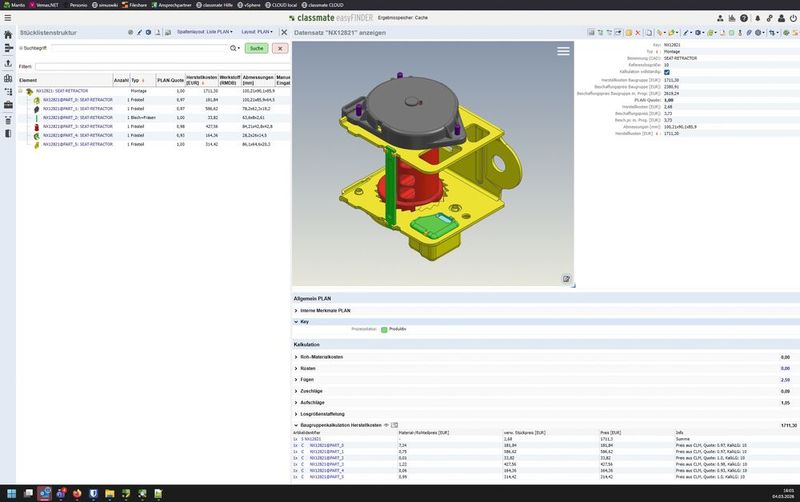 Ausreichende Informationen in den CAD-Modellen sind eine Voraussetzung der automatischen Kalkulation. (Bild: Simus / Kaysser)