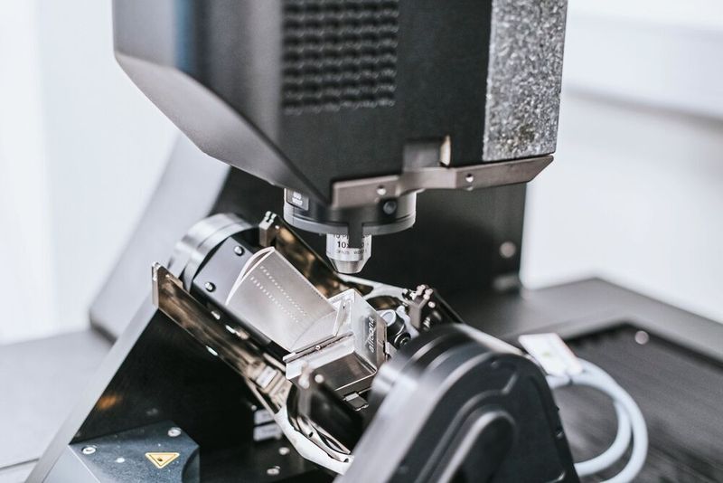 Mit der neuartigen Messlösung von Bruker Alicona lässt sich eine Vielzahl an Kühlluftbohrungen in Serie prüfen.(Bild:  Bruker Alicona)