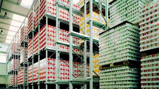 Durchfahrregale haben zwei offene Bedienungsseiten, von denen aus Gabelstapler in das Regal hineinfahren; Einfahrregale sind nur über eine Bedienungsseite zu bestücken.                  Bild: Jungheinrich (Archiv: Vogel Business Media)