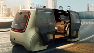 In vielleicht schon zehn Jahren könnte das elektrische und vollautonome Taxi unsere (mulitmodale) Mobilität ein Stück weit revolutionieren. (Hersteller)