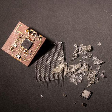 A team led by researchers at the University of Washington developed a new PCB that performs on par with traditional materials and can be recycled repeatedly with negligible material loss. (Source:  Mark Stone/ University of Washington)