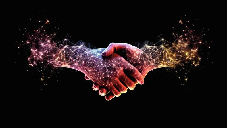 Eine erfolgreiche Partnerschaft zwischen Mensch und Maschine kann mithilfe künstlicher Intelligenz entstehen.  (Bild:  © Anna – stock.adobe.com / KI-generiert)