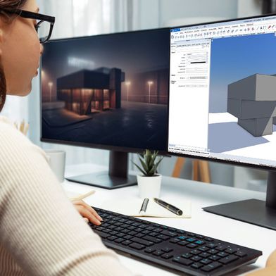 Mit KI-gestützter Bildgenerierung  im AI Visualizer lassen sich Modelle in ALLPLAN frühzeitig realitätsnah darstellen.  (Bild: ALLPLAN Deutschland GmbH)