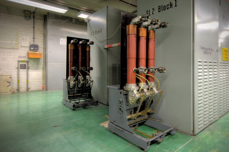 Aus harzgetränktem Hartpapier zur optimalen Isolierung bestanden die mit Öl befüllten Umhüllungen der Hochspannungs-Leistungsschalter. (Friedrichstadt-Palast/Steven Coppenbarger)