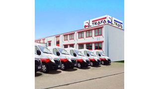 Im neuen Outfit präsentiert sich nicht nur die Firmenzenrale von Trafa. Auch das Firmenlogo und die Website des Serviceunternehmens für Intralogistik-Ausstattung wurden einem Redesign unterzogen. (Bild: Trafa)