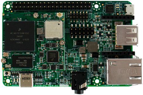 pico Imx7d von NXP: Hardware-Plattform mit kleiner Grundfläche mit i.MX7D-Dual-Core- Prozessor von NXP, der für IoT-Anwendungen optimiert ist. Auf dieser speziell gefertigten Plattform basiert das Synaptics AudioSmart 2-Mic. (Bild: Arrow)
