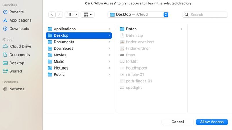 Nimble ist eine kostenlose Alternative zum Finder. (Bild: Joos (Screenshot))