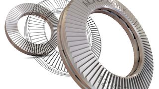 Die neue X-series Keilsicherungsfederscheibe wirkt gegen spontanes Lösen aufgrund von Vibrationen und dynamischen Belastungen und gleichzeitig  gegen Lockern aufgrund von Setzerscheinungen und Relaxation. (Bild: Nord-Lock)