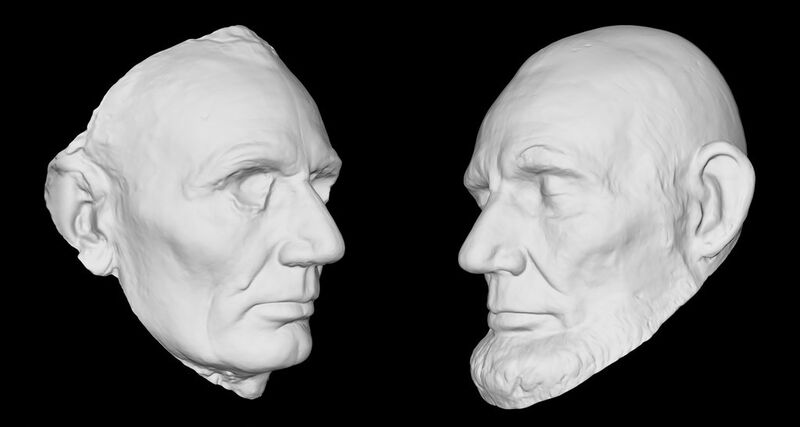 Gesichtsabdrücke des US-Präsidenten Abraham Lincoln in 3 D (Smithsonian)