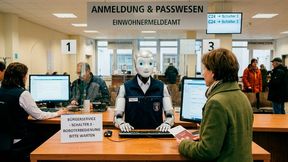 Eine KI, die direkt mit Bürgerinnen und Bürgern interagiert und Verwaltungsdienstleistungen erbringt, war bis vor wenigen Jahren im Reich der Fantasie angesiedelt. Doch mehr und mehr Bürgerinnen und Bürger können sich offenbar mit der Situation anfreunden, so eine Studie des Branchenverbands Bitkom. (Bild: Gemini / KI-generiert)