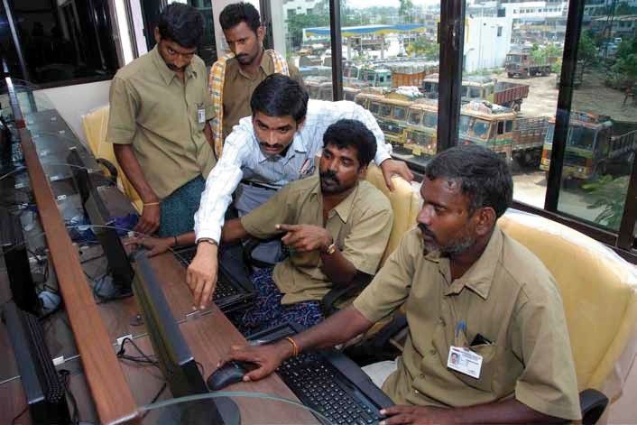 Truck drivers and transport workers being given essential training in computer skills (Picture: P Vijayaraghavan)