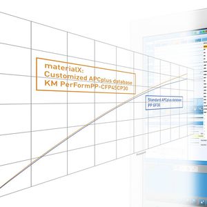 Noch mehr Effizienz beim Spritzgießen bringt die patentierte Maschinenfunktion APC-plus von Krauss-Maffei. Sie erfasst nun auch individuelle materialspezifische Kennwerte mit material-X. (Bild:  Krauss-Maffei)