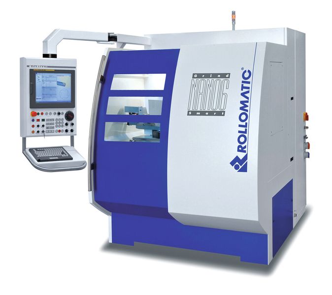 Bild 3: Das sechs-achsige Schleifzentrum Grindsmart Nano 6 gilt als Referenzmaschine beim Schleifen von kleinsten Werkzeugen. (Bild: Rollomatic)