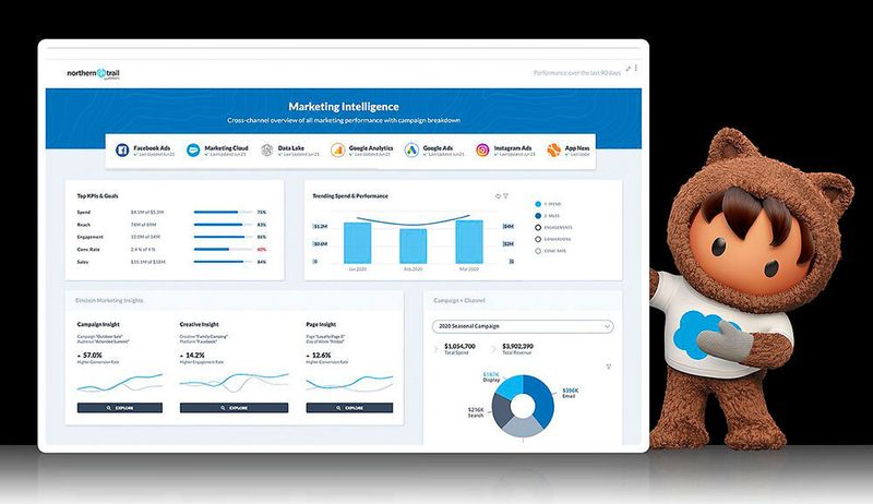 Datorama, ein Teil von Salesforce Analytics, liefert Marketingdaten für Prognosen zum Verhalten von Kunden. Tableau will dafür einen nativen Konnektor entwickeln. Astro ist das Maskottchen für Entwickler.  (Datorama)
