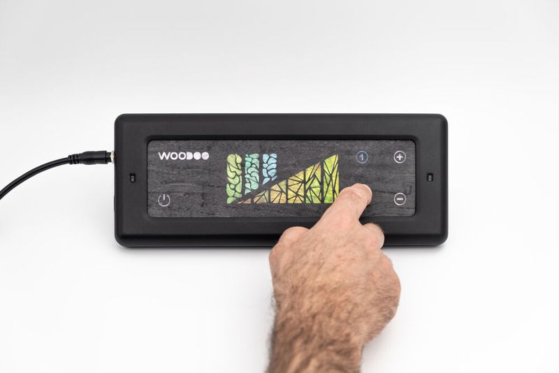 Woodoo bietet Holzplatten in verschiedenen Farben, um Displays und Touch-Oberflächen abzudecken. (Woodoo)