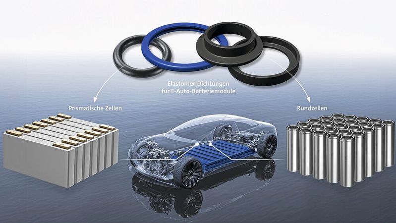 Freudenberg bietet mit einem optimierten Dichtungswerkstoff eine Alternative zu PFAS-haltigen Thermoplast- und FKM-Dichtungen für den Einsatz in der E-Mobilität.(Bild:  Freudenberg Sealing Technologies)