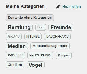 Um Geschäftskontakte besser einordnen und verwalten zu können, haben Sie bei Xing die Möglichkeit sogenannte Tags zu vergeben. So ist es möglich nur ausgewählte Kontakte schnell und gezielt anzuschreiben. (Screenshots: Xing)