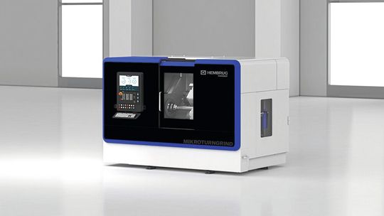 Die «MikroTurnGrind» von Hembrug kombiniert Hartdrehen und Präzisionsschleifen in einer einzigen Maschine, wodurch jede Oberfläche ohne umrüsten mit der jeweils optimalen Technologie bearbeitet werden kann.(Bild:  Danobat)