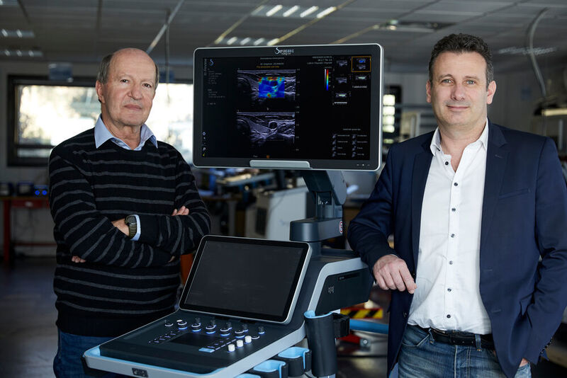 Die französischen Physiker Mathias Fink und Mickael Tanter haben ein neues Ultraschall-Bildgebungsverfahren entwickelt: Die Scherwellen-Elastographie (Shear Wave Elastography/SWE) kombiniert ultraschnelle Ultraschall-Bildgebung mit Überschall-Scherwellen.  (EPA)