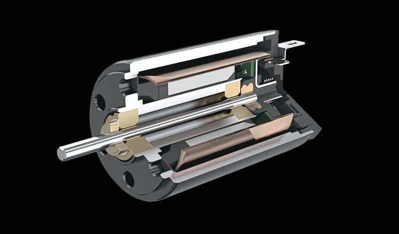 Vier edelmetallkommutierte DC-Kleinstmotoren, kombiniert mit Planetengetriebe und Spindel, sind die treibende Kraft im Stützkorsett für die Lendenwirbelsäule.  (Faulhaber)