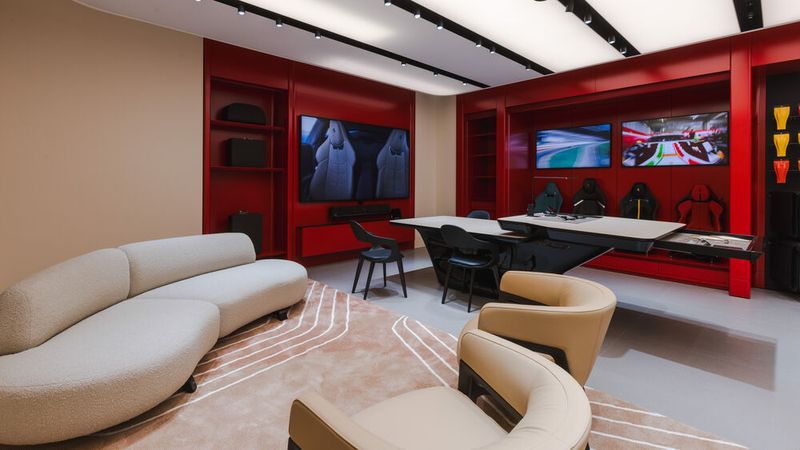 Neubau von Auto Kessel Zug AG in Sihlbrugg (Schweiz): alle Elemente der neuen Corporate Identity von Ferrari erstmals an einem Ort. (Bild: Nicola Fornaciari/SGP)