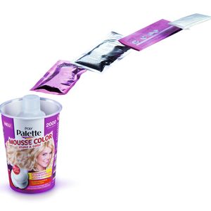 Der Kreativität bei der Verpackungsform sind nun keine Grenzen gesetzt, hier im Bild die einzelnen Bestandteile einer Haarcoloration.