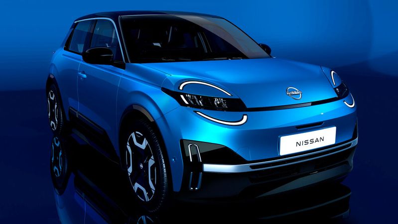 Nissan hat erstmals ein Foto des elektrischen Micra veröffentlicht.(Bild:  Nissan)