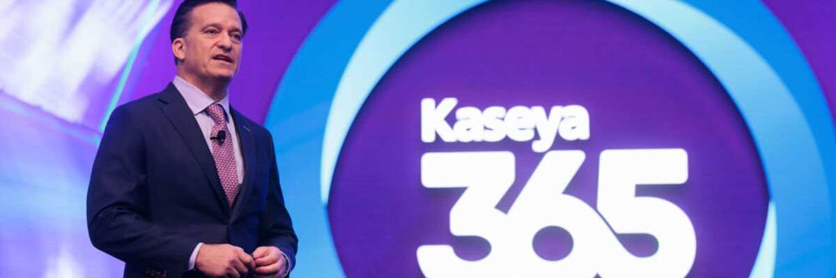 Fred Voccola, CEO von Kaseya, präsentiert Kaseya 365. MSPs sollen mit dem Abonnement-Modell ihr Geschäft revolutionieren können.  (Bild: Kaseya)