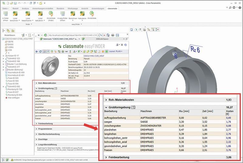 Die Kosten für Bauteile frühzeitig zu kalkulieren, zeigt deutlich Prozesse auf, die bisher unnötig hohe Kosten verursachten. (simus systems GmbH)