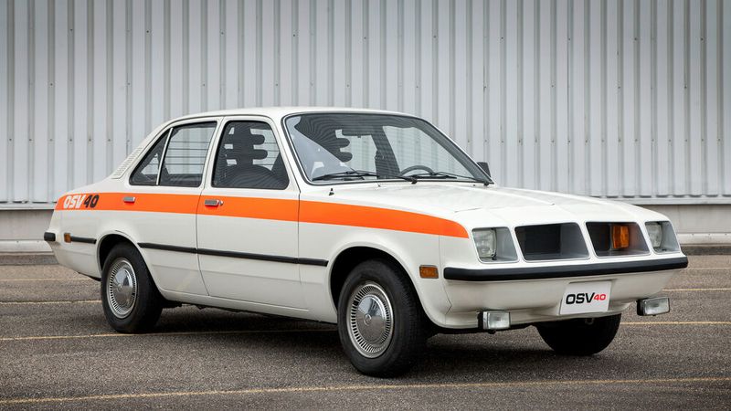 Auf den ersten Blick ein Opel C-Kadett bzw. ein Vauxhall Chevette? Nein, nichts dergleichen! Das hier ist ein OSV 40, ein Opel-Sicherheitsfahrzeug von 1970.(Bild:  Opel)