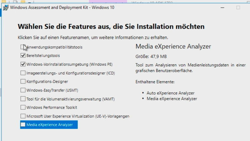 SCVMM benötigt das aktuelle Windows 10 ADK für die Installation. (Joos / Microsoft)
