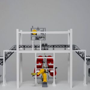 Ein Miniaturmodell des Demonstrators zeigt, wie die  Batteriezellenproduktion um 150 Prozent gesteigert werden kann. 
