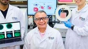 NUS researchers Viresh Krishnan Sukumar (left), Associate Professor Alfredo Franco-Obregón (centre), and Dr Alex Tai (right) showed that the application of brief, intermittent and low intensity magnetic pulses can reprogram immune cells to eradicate breast cancer. (Source: NUS)