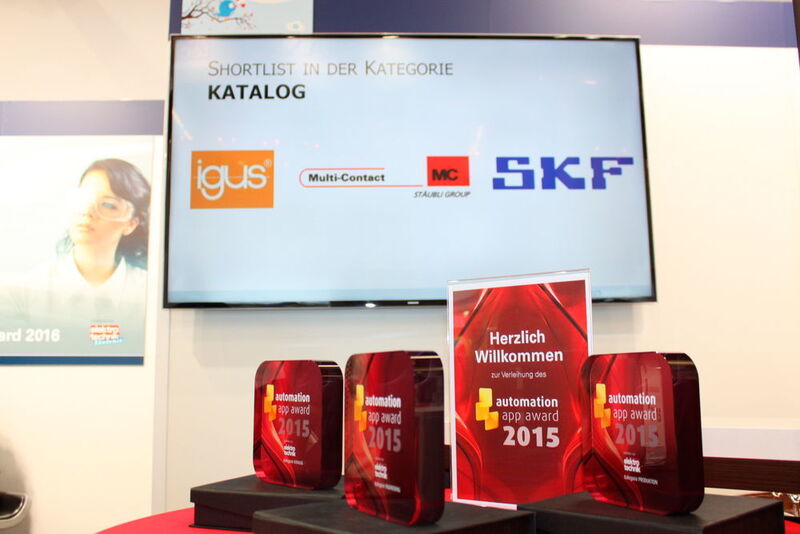 Unter allen neun Shortlist-Platzierten wurden am 25. November 2015 auf der SPS IPC Drives in Nürnberg die drei besten Automatisierungs-Apps mit dem automation app award von elektrotechnik gekürt. (elektrotechnik)