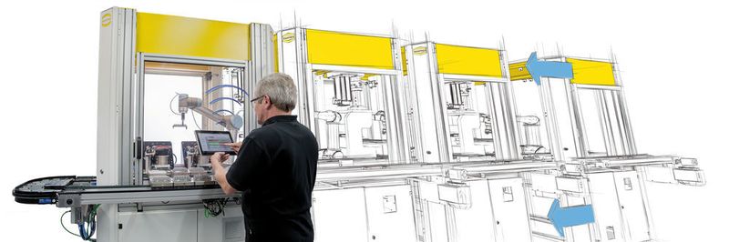 Fertigungsinseln erlauben bei Harting eine flexible Montage. (Harting)