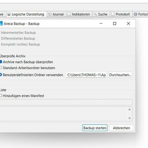 Konfigurieren einer Datensicherung mit Areca Backup.(Bild:  Joos (Screenshot))
