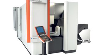 Für den automatisierten Einsatz im „High-Performance-Machining”-Bereich ausgelegt: die Fräsmaschinen Mikron HPM 600U und die Mikron HPM 800U. Bild: Agie-Charmilles (Archiv: Vogel Business Media)