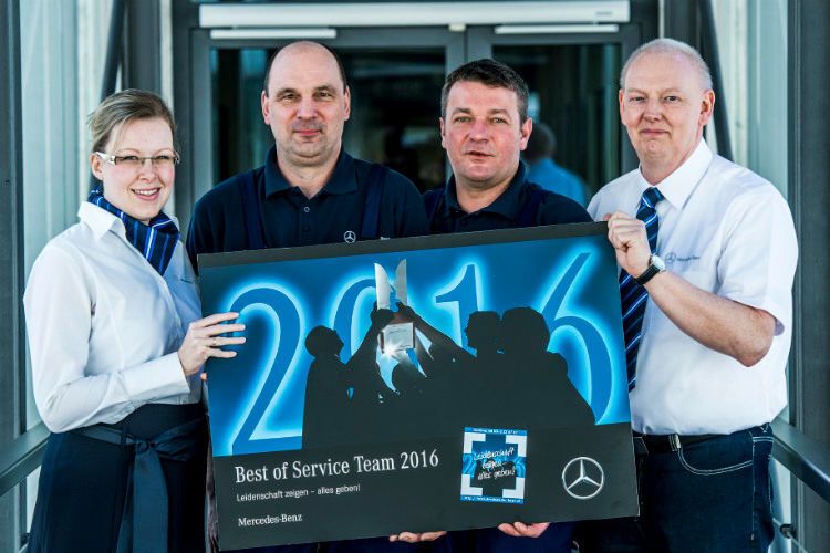 Als bester Mercedes-Benz-Servicebetrieb in der Kategorie Transporter wurde das Autohaus Brinkmann in Waren gekürt. (Foto: Daimler)