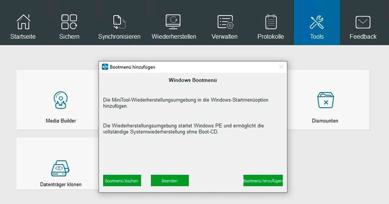 Erstellen einer Wiederherstellungsumgebung in Microsoft Windows 10 mit ShadowMaker Free. (Joos/ShadowMaker Free)