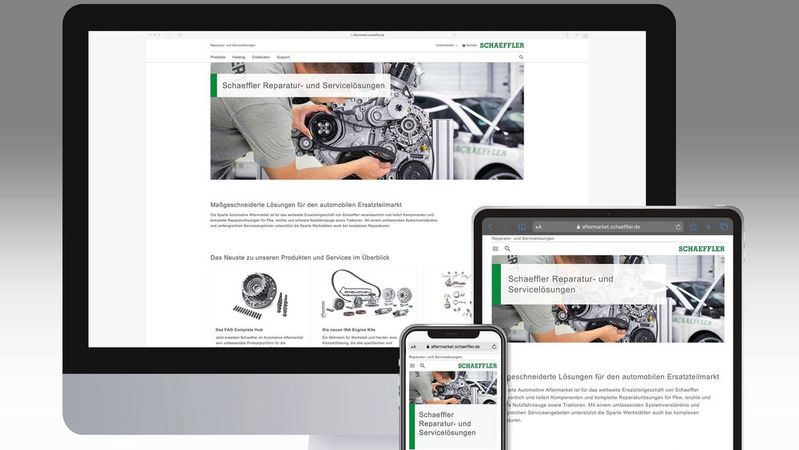 Neben der neuen Aftermarket-Website betreibt Schaeffler auch sein Schulungsportal Repxpert und eine App.(Bild:  Schaeffler)