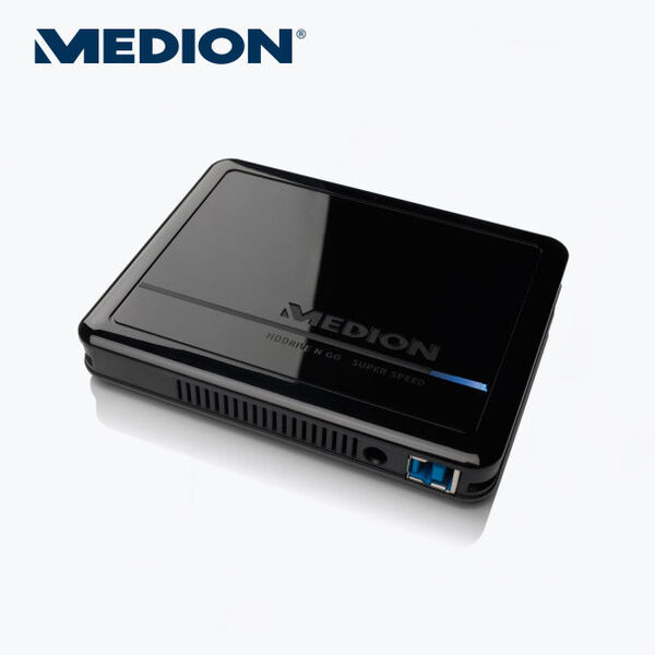 Die externe Festplatte Medion P82758 hat acht Megabyte Cache. (Bild: Aldi Nord)