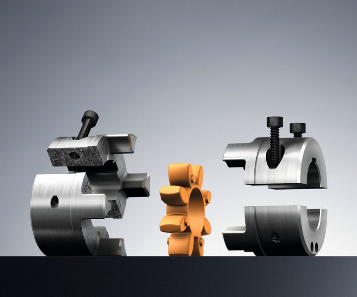 Die Rotex S-H mit Split-Naben wird aus Grauguss gefertigt und die Naben prozesssicher durch „cracken“ in zwei Hälften getrennt. Die so entstehende, unregelmäßige Oberfläche ist eine ideal formschlüssige Passung. (Bild: KTR)