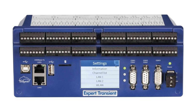 Der Datenrekorder Expert Transient von Delphin Technology spürt Störungen sicher auf. Mit diesem Gerät lasen sich analoge Messwerte bis zu 50 kHz Abtastrate pro Kanal in Kombination mit Digital-Signalen synchron erfassen und autark speichern. Die Datenspeicherung ist sicher, da die Messwerte geräteintern und parallel auf externen Speichermedien erfassbar sind. (Bild: Delphin Technology)