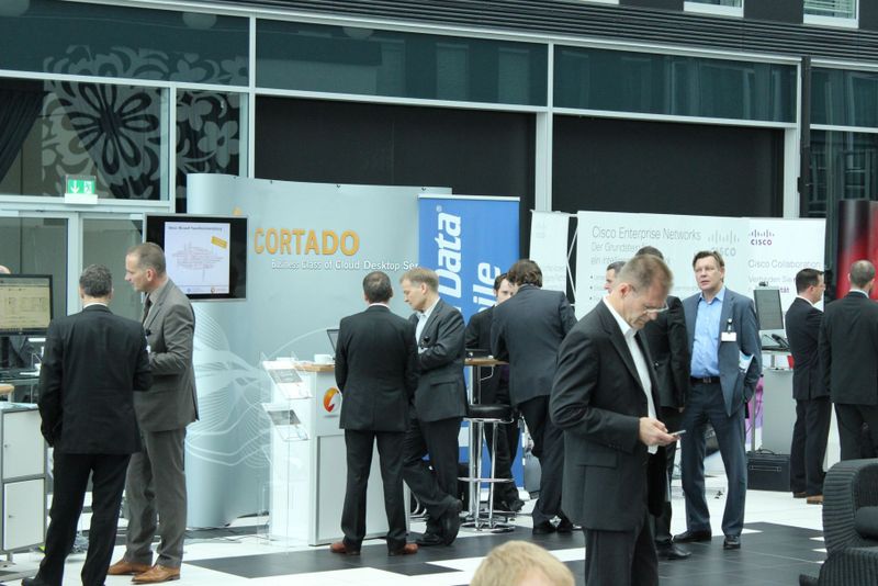 Ob Estos, Cortado oder Cisco (v.l.) - Mobility hat viele Facetten. All diese wurden auf dem Summit beleuchtet. Dieses breite Informationsspektrum begeisterte die Besucher. (Vogel IT-Medien)