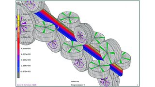 Beispiel eines Modells mit Reibung und rotierenden Rollen.Bild: Data M (Archiv: Vogel Business Media)