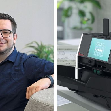 Entschied sich für einen InoTec SCAMAX® 3x1: Jonathan Hof, ­Hauptamt | Organisation und zentrale Dienste. (Bild: Große Kreisstadt Fellbach / DATAWIN GmbH)