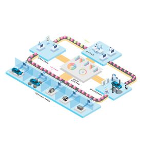 Beispiel eines vollintegrierten, vernetzten und automatisierten Prüflabors zur maximalen Effizienzsteigerung(Bild:  AVL List GmbH)