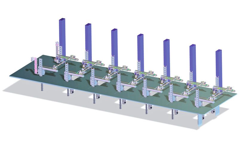 Bild 2: Der neu entwickelte Compact-Transfer auf Basis von Lineartechnik ermöglicht schnelle und flexible Transportbewegungen, und das auch bei sehr schmalen Pressenabständen. (Bild: Strothmann)