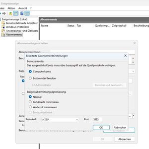Konfigurieren eines Ereignis-Abonnements in Windows Server 2025.(Bild:  Joos)